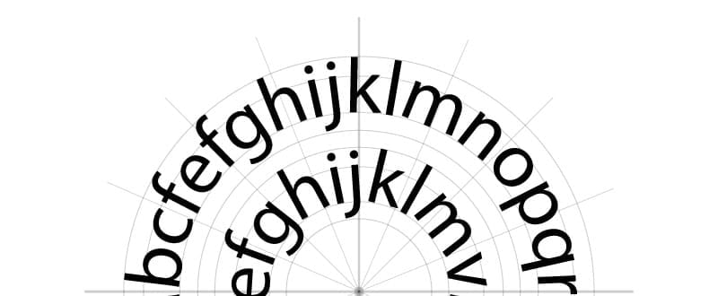 Example of lettering layout on calligram template