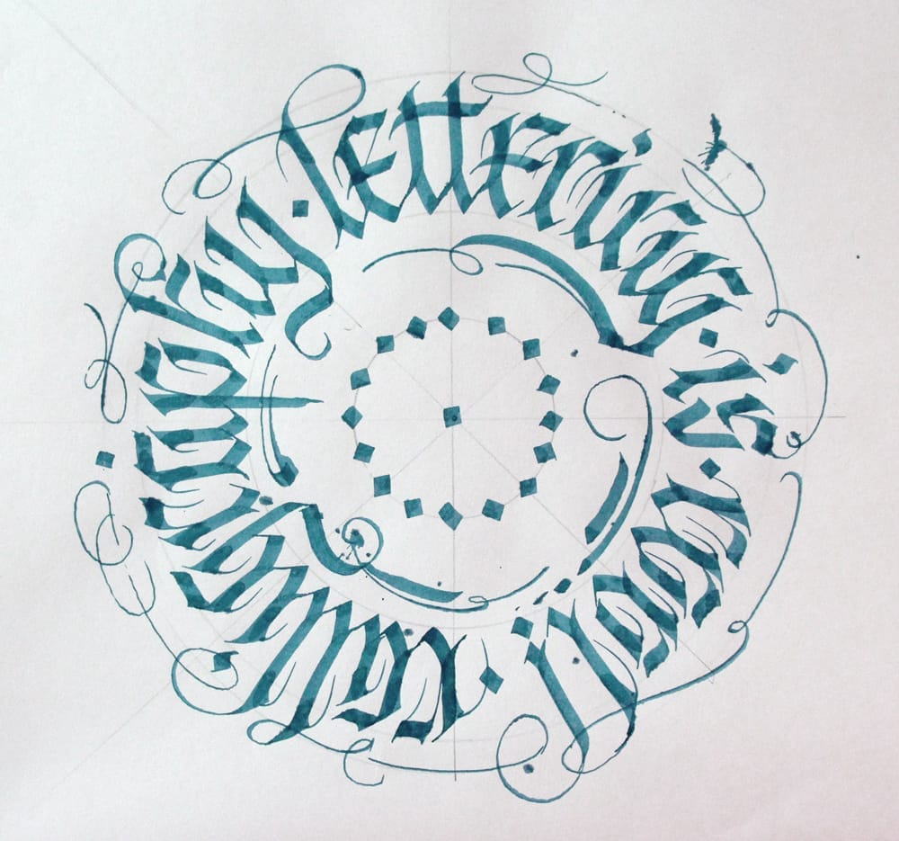 Calligram with flourishes