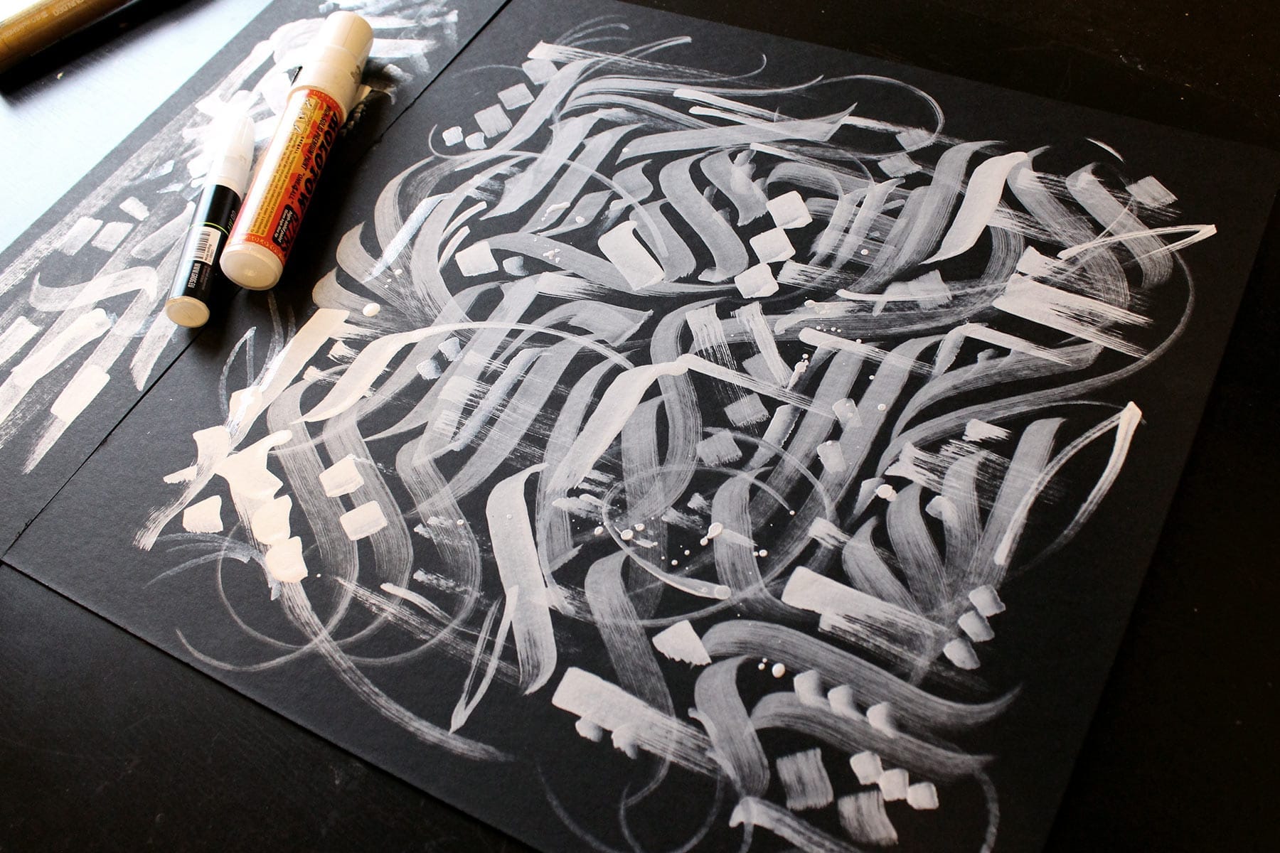 'Unholy Trinity' Triptych Calligraffiti Panels by Jake Rainis