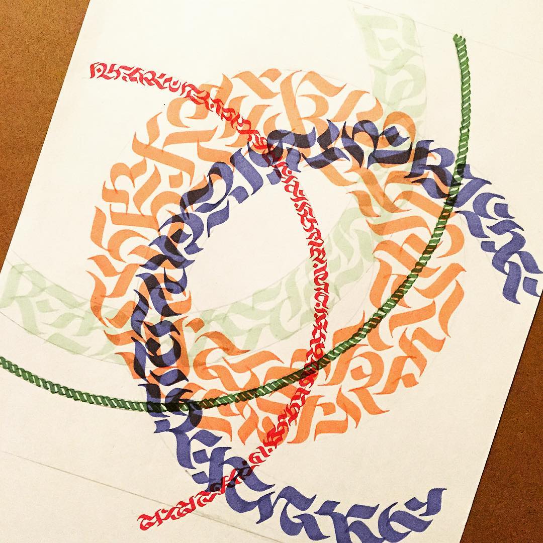 Calligram designs by Ellie Heywood