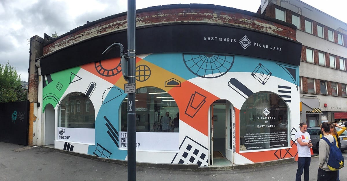 130 Vicar Lane mural design by Goat Collective