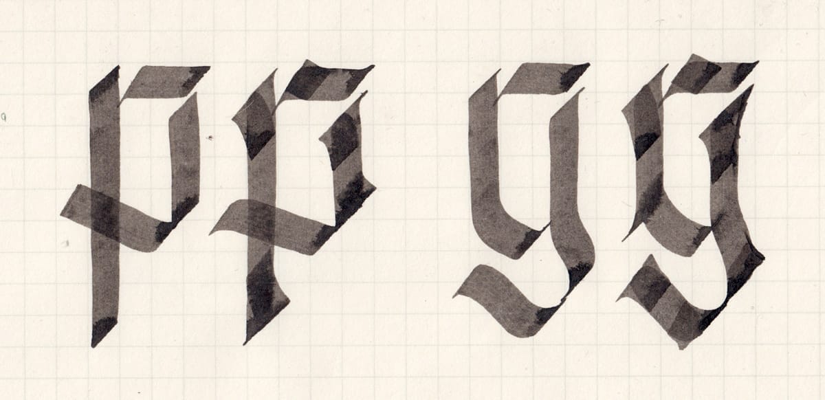 Stroke building with descenders