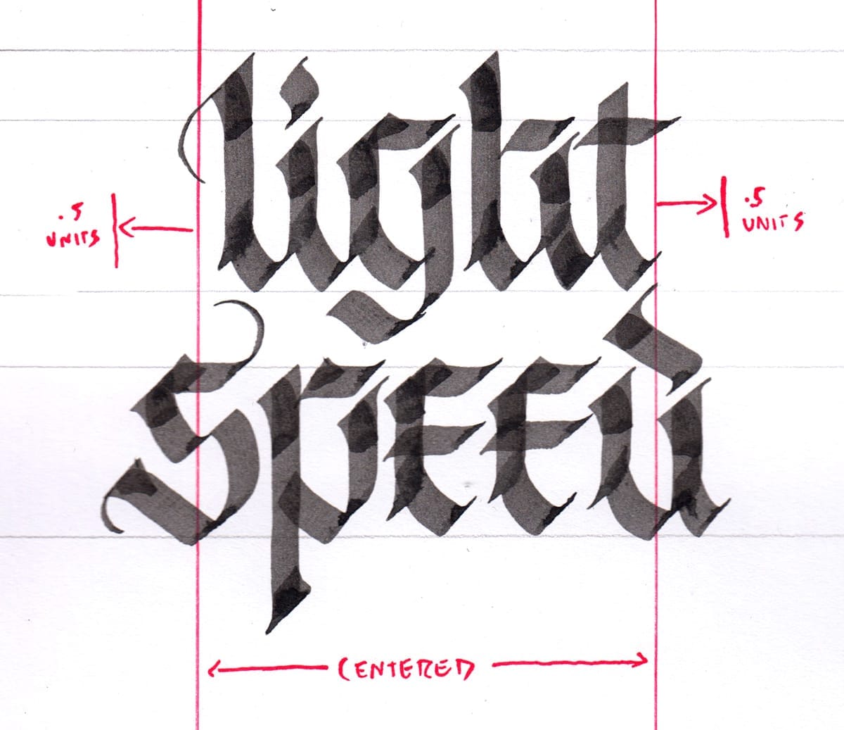 A perfected centered composition that says Light Speed