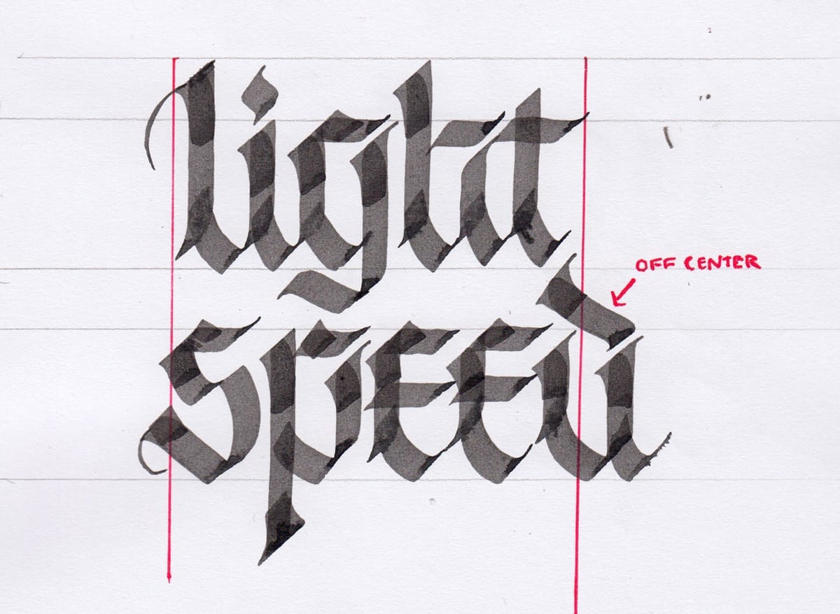 A lopsided composition that says Light Speed