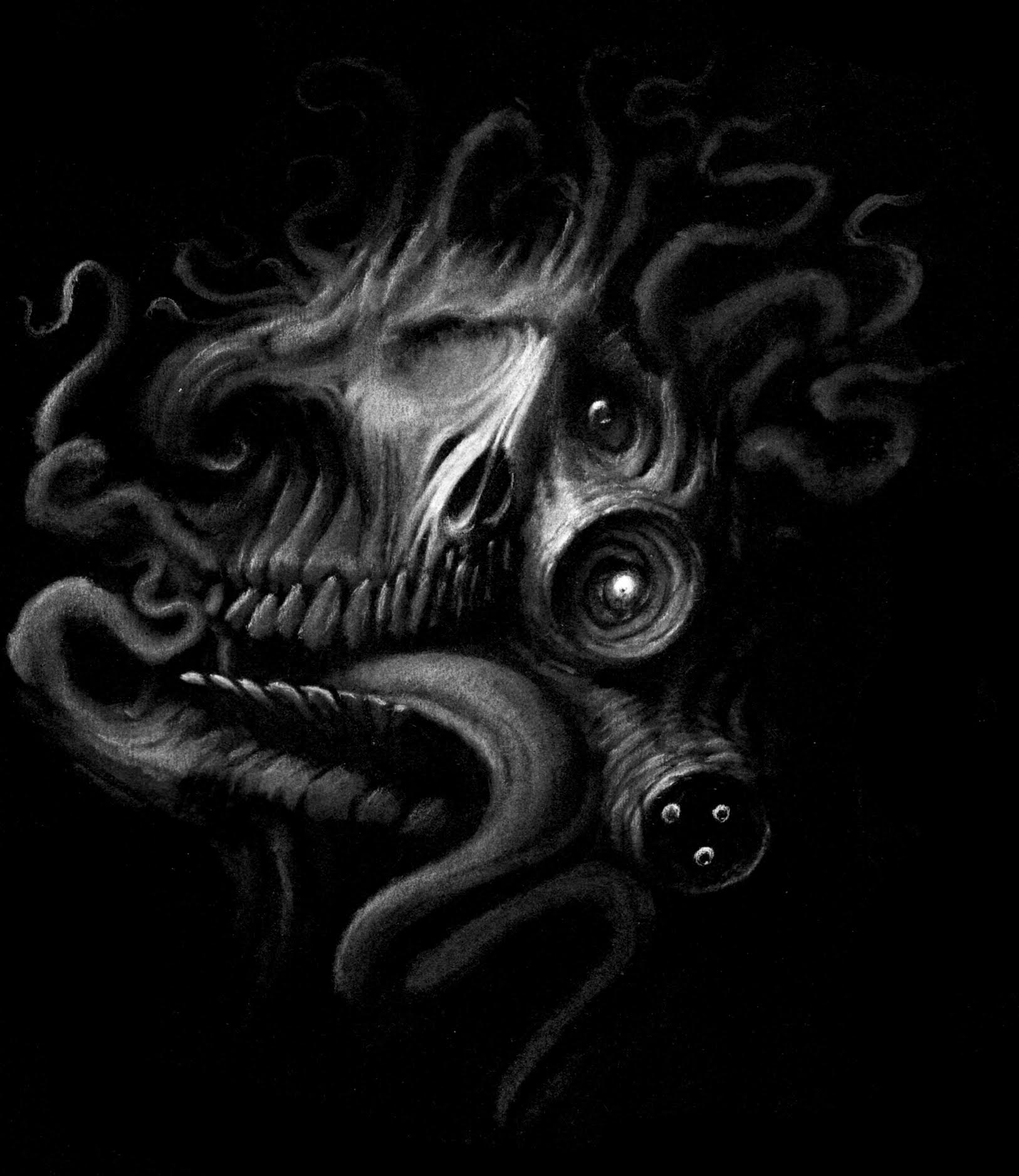 A charcoal illustration by Josh Yelle