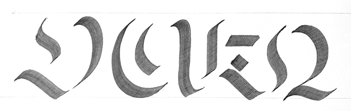 Isolated Fraktur strokes by Jake Rainis