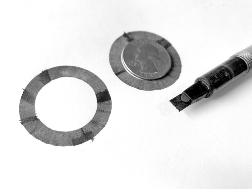 Angle rotation technique around a coin