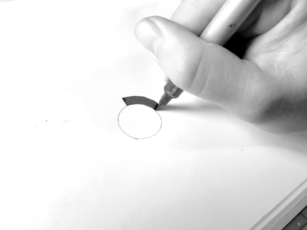 Angle rotation technique with a circle as a guide