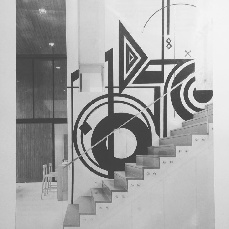 Stairway mural by Azulezx