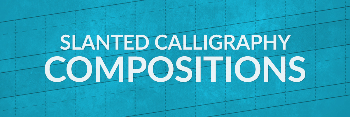Slanted Calligraphy Compositions by Jake Rainis