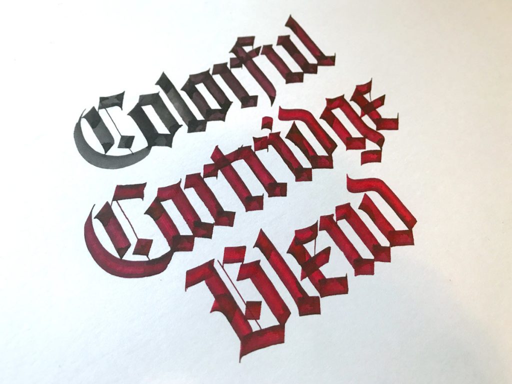 Slow gradation of color from blending two Pilot Parallel cartridges
