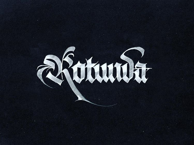 Calligraphy piece using a Pilot Parallel filled with white ink